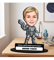 Robocop Temalı Erkek Çocuğa Hediye Kişiye Özel Karikatürlü Biblo