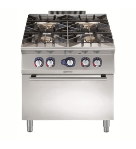 Electrolux Professional E9GCGH4CGM 4 Ocaklı (10kw) Gazlı Kuzine+fırın-800mm ,391006