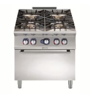 Electrolux Professional E9GCGH4CGM 4 Ocaklı (10kw) Gazlı Kuzine+fırın-800mm ,391006