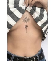 Göğüs Arası Lotus Çiçek Tattoo Geçici Dövme Tattoo Aksesuar Şık Moda Yaz