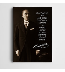 Atatürk Fikir Hürriyeti Kanvas Tablo