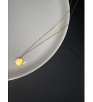 Oval Charmlı Gold Çelik Kolye -Karma Serisi