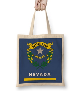 Nevada State Flag Bez Çanta Uzun Saplı