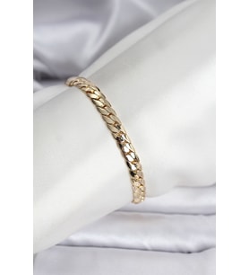 14K Gold Renk Kaplama Ezme Zincir Model Kadın Bileklik TJ-BB8116