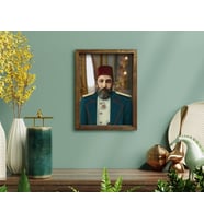 BK Home Sultan II Abdülhamid Han Tasarımlı Doğal Masif Ahşap Çerçeveli Tablo-7