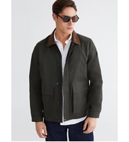 LCWAIKIKI Classic Haki Kadife Yaka Gabardin Erkek Ceket