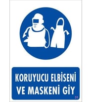 Koruyucu Kıyafet Giy Uyarı Levhası 25x35 KOD:31