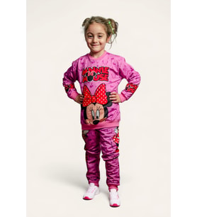 Minnie Mouse Kız çocuk spor eşofman takımı pamuklu kumaş şardonlu (STD)