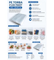 Pe Torba 3'lük Paket 1 kg 25x40 cm