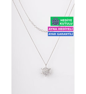 Jewelmim Gümüş Lotus Çiçeği Kolye Beyaz Altın Kaplama Kamelya 925 Ayar Kadın Gümüş Lotus Çiçeği Kolyesi (Beyaz)