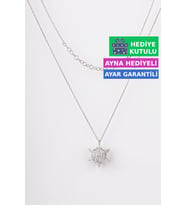 Jewelmim Gümüş Lotus Çiçeği Kolye Beyaz Altın Kaplama Kamelya 925 Ayar Kadın Gümüş Lotus Çiçeği Kolyesi (Beyaz)