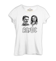 AC Tesla vs. DC Edison Beyaz Kadın Tshirt