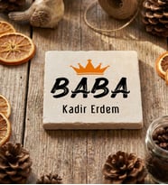 Kişiye Özel Baba Bardak Altlığı Babalar Günü Hediyesi (Krem)