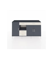 Kronos Konsol 4 Raflı 4 Çekmeceli 3 Kapaklı 176x59x99 Antrasit-Antrasit/Aytaşı