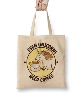 Even Unicorns Need Coffee Bez Çanta Uzun Saplı