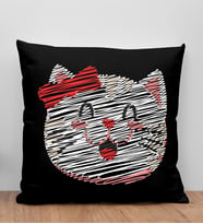 BK Gift Modern Art Tasarımlı Siyah Kırlent Yastık, Arkadaşa Hediye, Ev Dekorasyonu, Ev Hediyesi-7