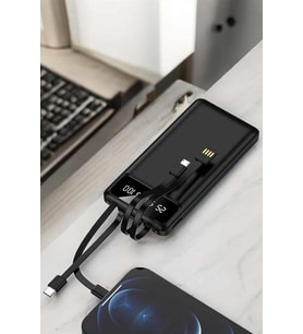 Powerbank 20.000 Mah LCD Ekran USB Lightning Type-C Uyumlu İOS ve Android