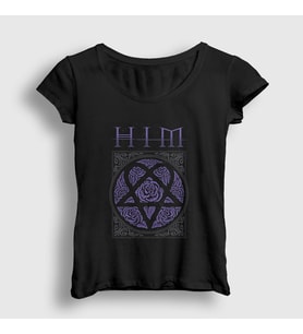 Presmono Kadın Siyah Roses Him T-Shirt 81169tt