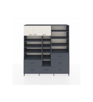 Hyperion Dolap 17 Raflı 6 Çekmeceli 3 Kapaklı 220x44x243 Antrasit-Aytaşı/Antrasit