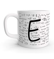 E Harfi Matematik Formül Tasarım Harfli Kupa Bardak