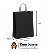25x31x12 cm Kraft Siyah Poşet (25 ADET)