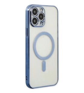 Durukar® iPhone 14 Pro Kılıf Magneticsafe Lazer Silikon - Sierra Blue