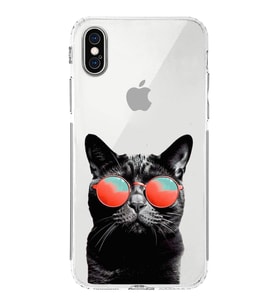 PrintiFy iPhone XS ile Uyumlu Kedi 3 Kamera Korumalı Şeffaf Kılıf