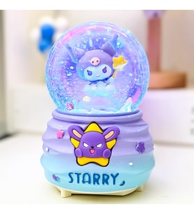 Yıldızlı Sanrio kuromi Orta Boy Işıklı Müzikli Kar Küresi