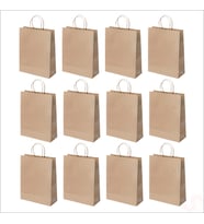 Büküm Saplı Kraft Çanta 42 x 31 x 12 cm, Natürel - 12 Adet (STD)