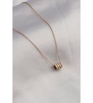 316L Çelik Gold Renk Zirkon Taşlı Kadın Kolye (Çok Renkli)