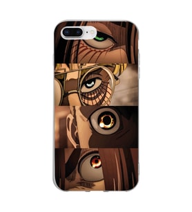Iphone 7 PLUS - 8 PLUS Uyumlu Attack On Titan Tasarımlı Şeffaf Telefon Kılıfı