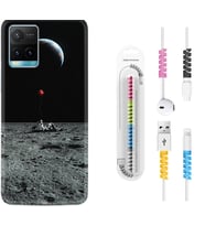 Vivo Y11S Y21S Y20 Y20S Y70 Kılıf Kablo Koruma Spiral Silikon Astronoot Red Baloon 1608