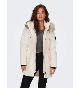 Only Kadın Kapüşonlu Ekru Parka Mont - 15304625