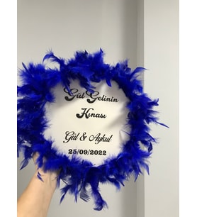 Saks Tüylü Gelin Tefi Kına Tefi 26-28 Cm Deri Tef