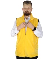 Mode XL Erkek Polar Yelek Dik Yaka Fermuarlı 22549 Sarı
