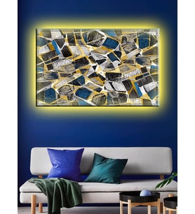 Led Işıklı Soyut Tablo