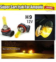 H9 JDM Süper Sarı Işık Far Ampul 12V 100W-55W