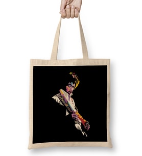Pop Art Style Jimi Hendrix In Colorful Pop Bez Çanta Uzun Saplı