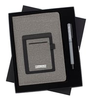 Kişiye Özel Kanguru Defter ve Roller Kalem Seti Tasarım Kutulu (Gri)