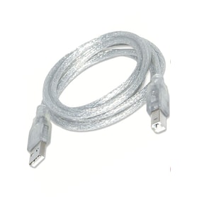 5 Metre Şeffaf Usb A B Printer Yazıcı Ara Kablosu(lazer Epson Canon Hp Ve Diğer Yazıclara Uyumlu) (Metal)