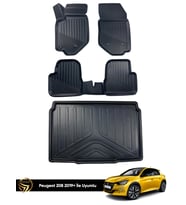 Peugeot 208 2020 3D Havuzlu Paspas Ve Bagaj Havuzu İkili Set