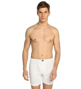 Tutku Erkek Penye Düğmeli Düz Renkli Boxer 0117 - 6 Adet (Beyaz)