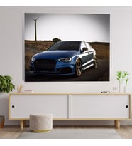 Yakın Çekim Mavi Renkli Audi Araba Dekoratif Kanvas Tablo