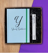 Kişiye Özel Renkli Defter & Kalem Hediye Seti  (Yeşil)