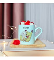 Pikachu Tasarımlı Kişiye Özel Yeşil Türk Kahvesi Fincanı