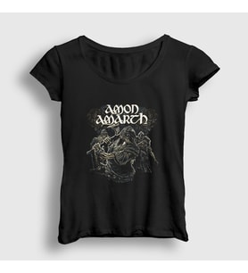 Presmono Kadın Siyah Vikings Amon Amarth T-Shirt 389418tt