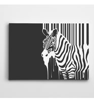 Zebra Çizimi Kanvas Tablo