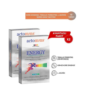 Actomins Energy Tribulus, Kırmızı Kore Ginsengi, L-arjinin İçeren Gıda Takviyesi