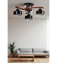 WESTON 3 LÜ CEVİZ METAL BAŞLIKLI PLOFONYER AVİZE