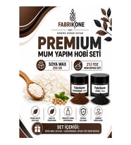 Premium Mum Yapım Hobi Seti - Soya Wax 250 gr - 2'li Toz Mum Boyası Seti - Kahverengi, Siyah BKFABSW2502KHS